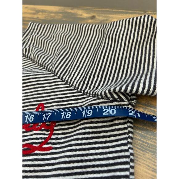 Loft Striped Short Sleeve Embroidered Lovely Blouse Size M - Picture 13 of 16